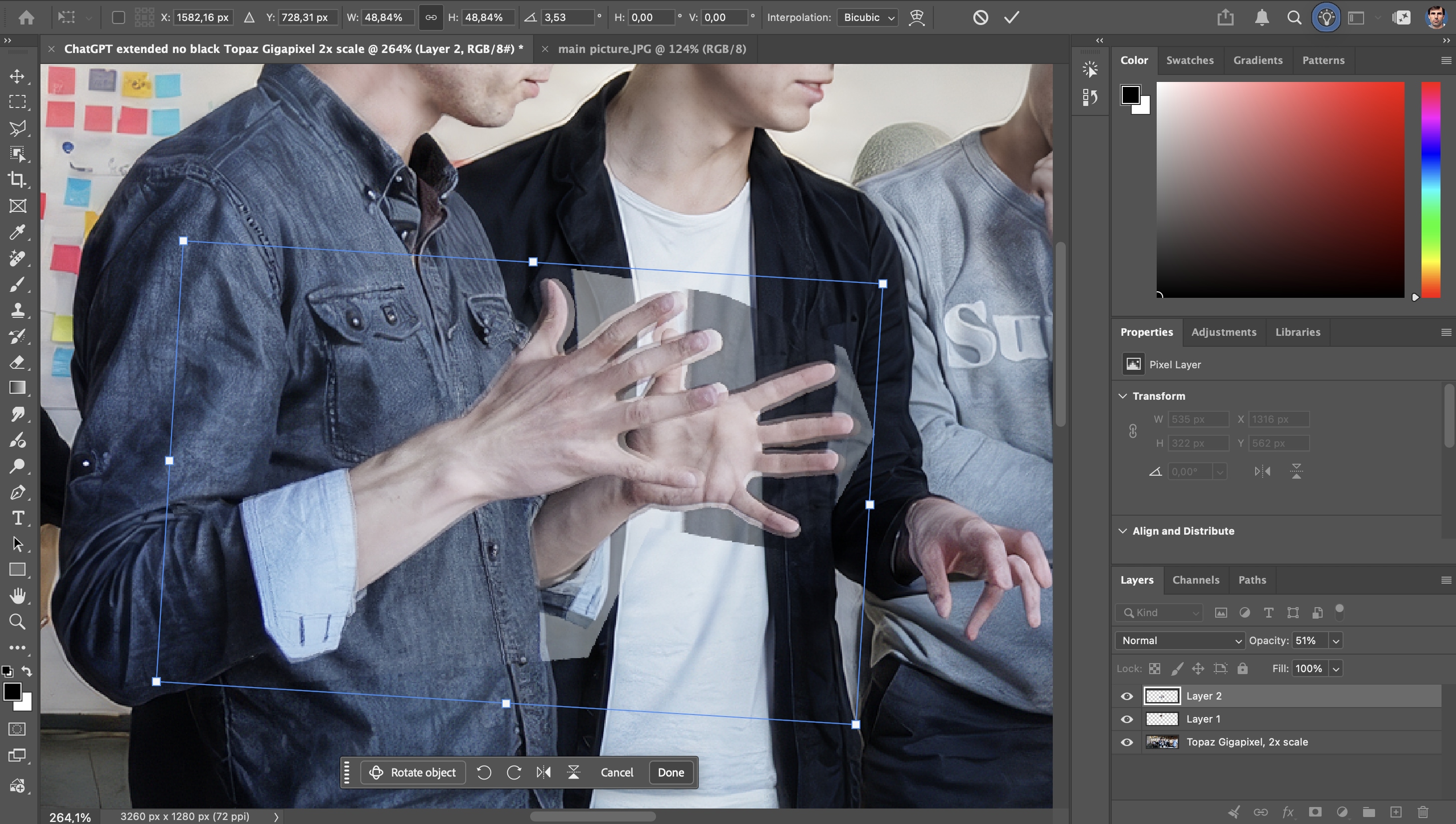 Combining images manually